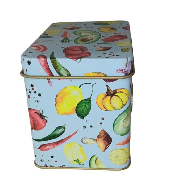 Vegetable Farmhouse Recipe Box Metal Recipe Cards Dividers Holder - Picture 7 of 8